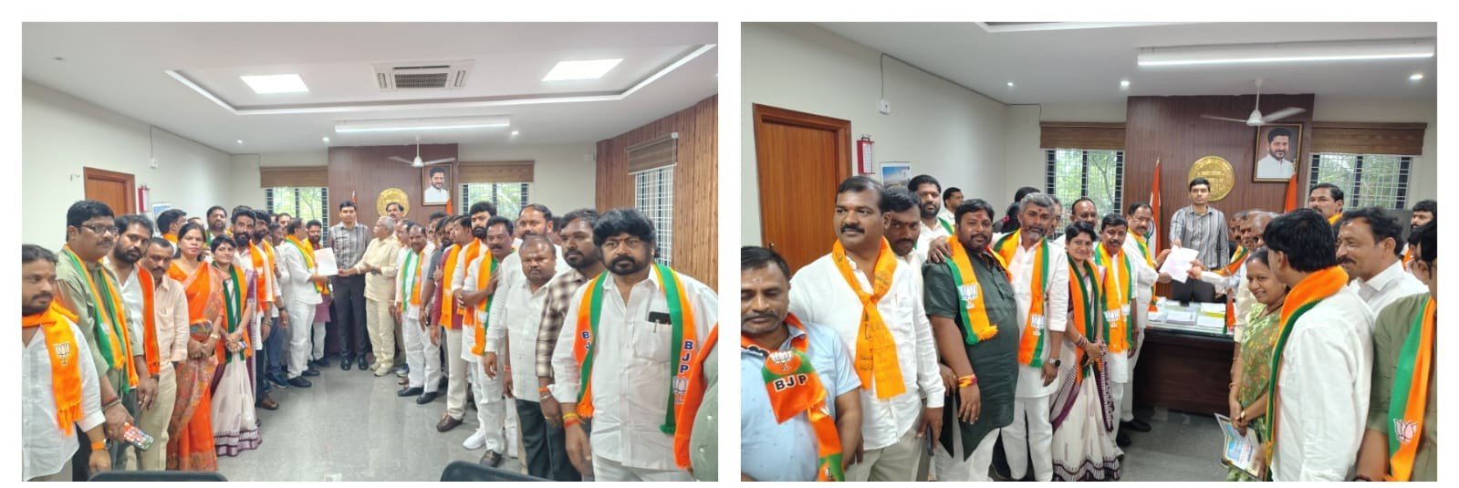 మేడ్చల్ జిల్లా కలెక్టర్‌కు వినతి పత్రం సమర్పిస్తున్న బీజేపీ నాయకులు