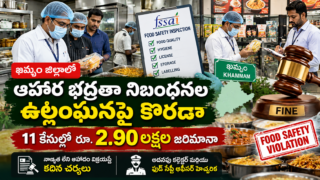 ఖమ్మం జిల్లాలో ఆహార భద్రత నిబంధనల ఉల్లంఘనపై అధికారుల తనిఖీలు
