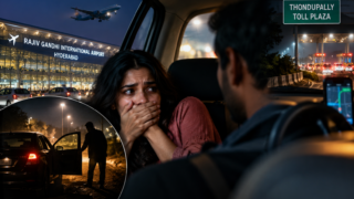 హైదరాబాద్ శంషాబాద్ విమానాశ్రయం సమీపంలో మహిళా ప్రయాణికురాలిపై క్యాబ్ డ్రైవర్ లైంగిక దాడి యత్నం ఆరోపణలను సూచించే ప్రతీకాత్మక చిత్రం