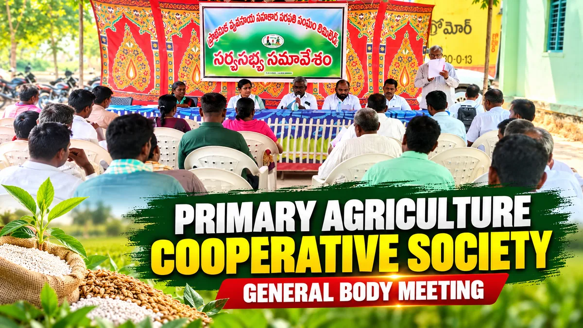 ప్రాథమిక వ్యవసాయ సహకార సంఘం సర్వసభ్య సమావేశంలో పాల్గొన్న సభ్యులు