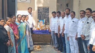 Ellareddy Municipality Mahatma Gandhi Jayanti tribute by Municipal Chairperson Padma Srikanth and municipal representatives
