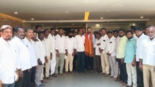 Group of political leaders and supporters gathered for a meeting in Telangana